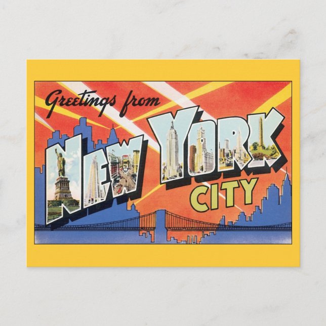 Postal De Anuncios Nueva York Vintage NYC, Cambio de Dirección (Anverso)