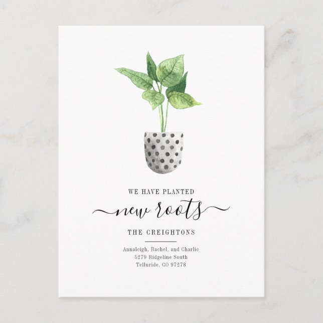 Postal De Anuncios Nuevas Raíces Fácil Traslado de Plantas Acuáticas (Anverso)