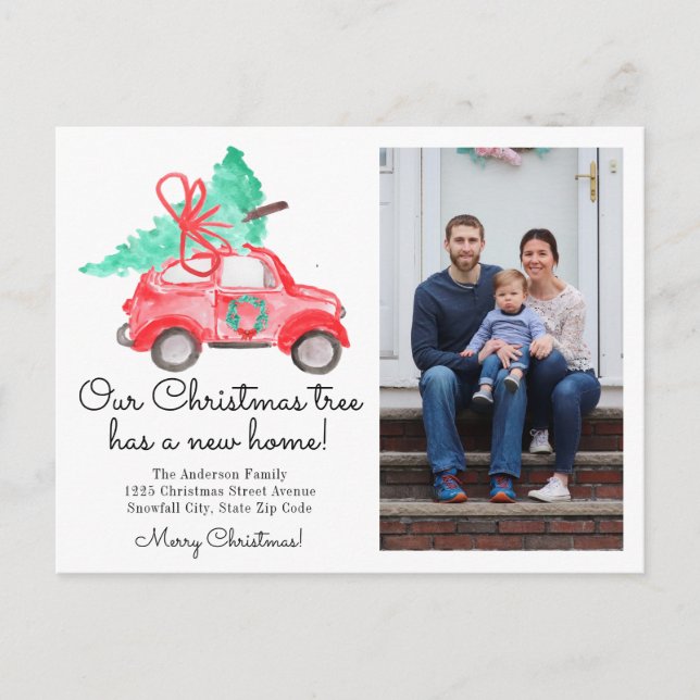 Postal De Anuncios Nuevo árbol de Navidad Nuevo coche de casa foto va (Anverso)