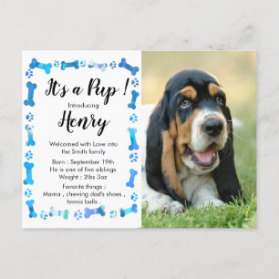 Postal De Anuncios Nuevo cachorro - Nuevo Mascota - Cachorro de cumpl
