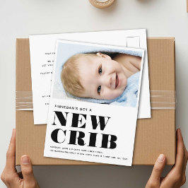 Postal De Anuncios NUEVO CRIB Fotografía simple del bebé Moderno Míni