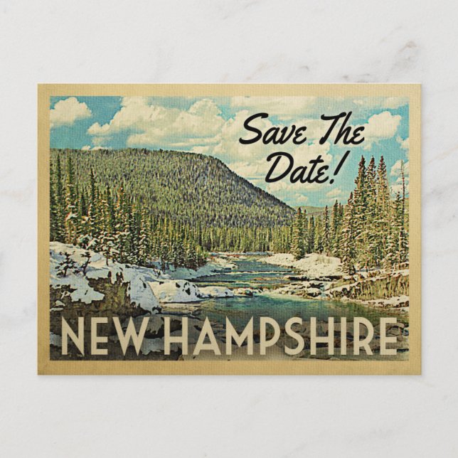 Postal De Anuncios Nuevo Hampshire Salva La Nieve Del Río Date Mounta (Anverso)