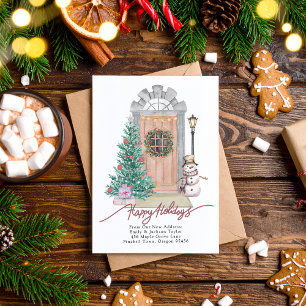 Postal De Anuncios Nuevo Hogar - Felices Fiestas Navidad Puerta Movib