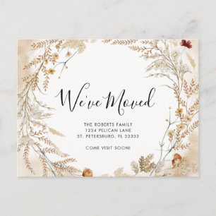 Postal De Anuncios Nuevo hogar Foliage Wreath Moving
