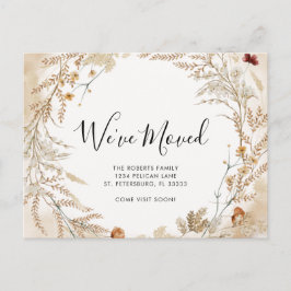 Postal De Anuncios Nuevo hogar Foliage Wreath Moving