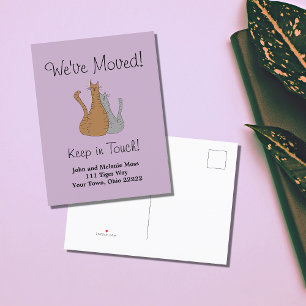 Postal De Anuncios Nuevo Hogar Nos Hemos Mudado Gatos Tabby