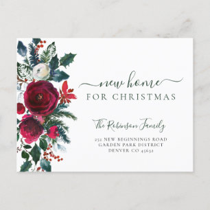 Postal De Anuncios Nuevo hogar para mudanza de vacaciones de Navidad