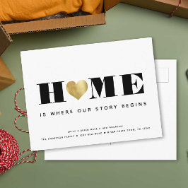 Postal De Anuncios Nuevo hogar recién casados Sencillo movimiento Min