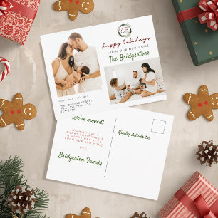 Postal De Anuncios Nuevo Navidad casero WreathDos familias fotográfic