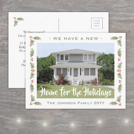 Postal De Anuncios Nuevo Navidades del hogar acuarela Holly 1 foto en