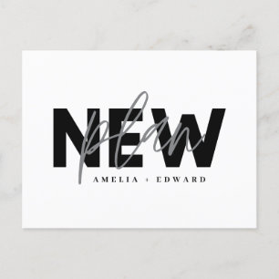 Postal De Anuncios Nuevo plan boda de tipografía moderna cambiar la f