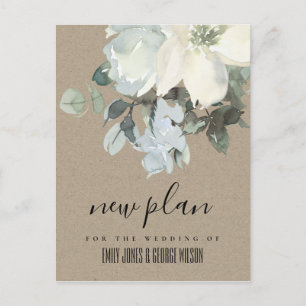 POSTAL DE ANUNCIOS NUEVO PLAN DE BODAS DE REMAJO DE MARFIL BLANCO KRA