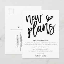 Postal De Anuncios Nuevos planes de boda guardan fecha guión elegante