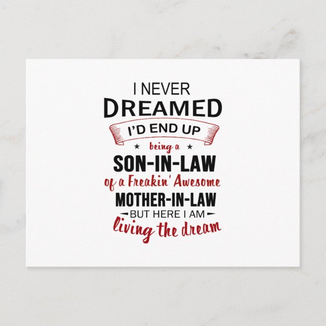 Postal De Anuncios Nunca soñé que terminaría siendo un yerno (Anverso)
