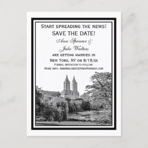 Postal De Anuncios NYC Centrl Pk Lago San Remo Grabado en Cuadrado Gu