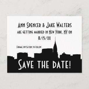 Postal De Anuncios NYC Wide Chrysler 01B Silueta Save the Date