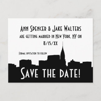 Postal De Anuncios NYC Wide Chrysler 01B Silueta Save the Date