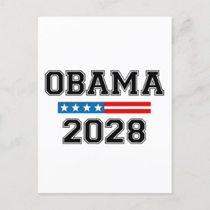 Postal De Anuncios Obama 2028 Democracia Elección EE. UU. 