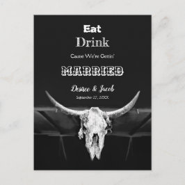 Postal De Anuncios Occidental rústico negro y blanco Comer Beber Casa