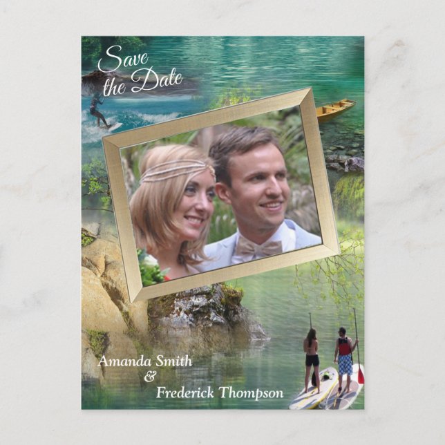 Postal De Anuncios Océanos y ríos del mundo, lagos y actividades depo (Anverso)