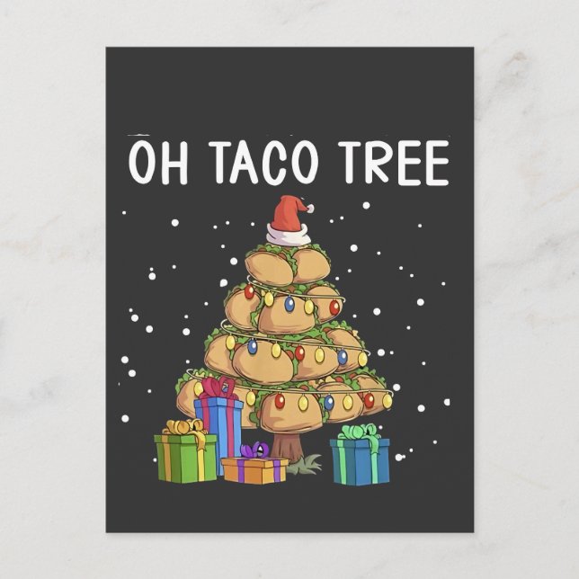 Postal De Anuncios Oh Taco Tree Funny Comida Mexicana Navidades Feo (Anverso)