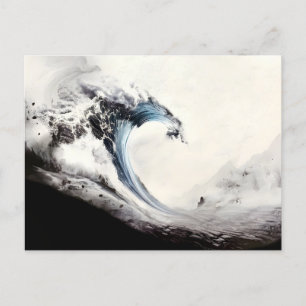 Postal De Anuncios Ola oceánica azul entrelazada