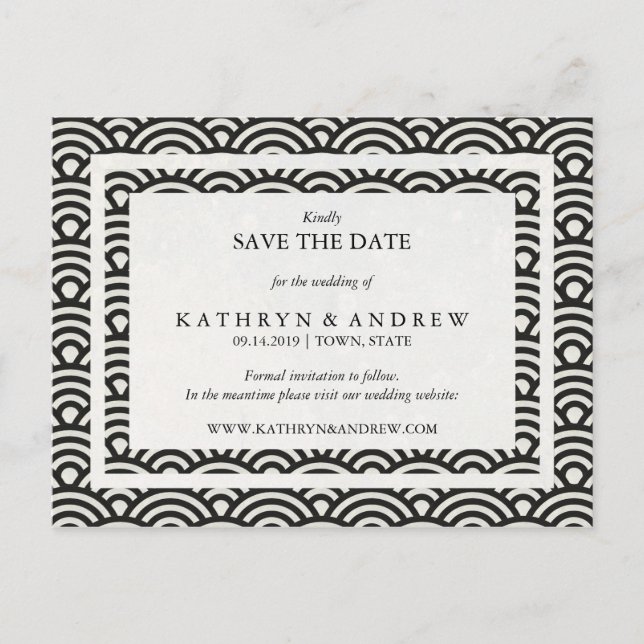 Postal De Anuncios Olas japonesas de Seigaiha Salvan La Fecha Sin Fot (Anverso)