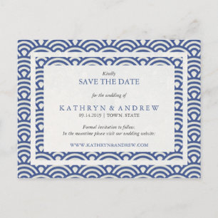 Postal De Anuncios Olas japonesas de Seigaiha Salvan La Fecha Sin Fot