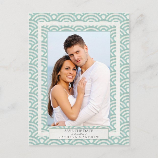 Postal De Anuncios Olas japonesas de Seigaiha Salvan La Fotografía De (Anverso)