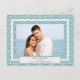 Postal De Anuncios Olas Seigaiha Japonesas Fotografía de Save The Dat