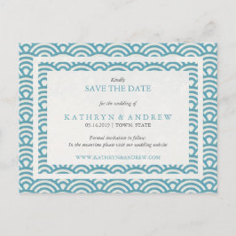 Postal De Anuncios Olas Seigaiha Japonesas Save The Date Sin Foto