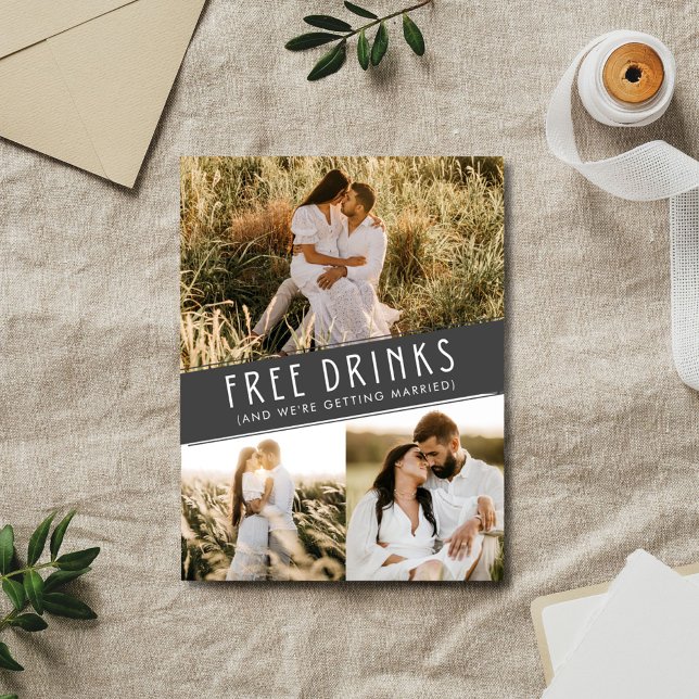 Postal De Anuncios Open Bar Photo Affordable Wedding Save the Date  (Open Bar Photo Affordable Wedding Save the Date)