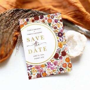 Postal De Anuncios Opulenta boda de flores silvestres de otoño salva 