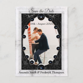 Postal De Anuncios Opulento  mármol blanco y negro + Esferas