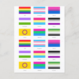Postal De Anuncios Orgullo LGBTQIA 9 x FLAGS  Chic de Conciencia del 