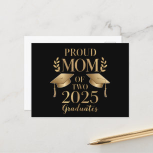 Postal De Anuncios Orgullosa Madre de Dos Graduados de 2025 Graduados