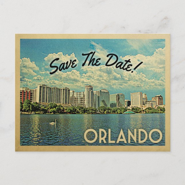 Postal De Anuncios Orlando Guardar la Fecha Florida (Anverso)
