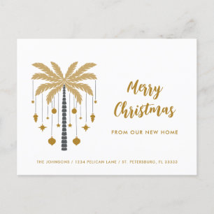 Postal De Anuncios Ornamentos navideños en el nuevo hogar de Palm Tre