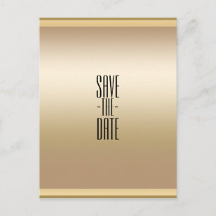 Postal De Anuncios Oro Brillante Chic Glam Elegante Guardar la Fecha