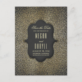 Postal De Anuncios Oro Glitter Glamour Vintage Guardar la Fecha
