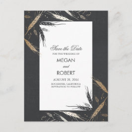 Postal De Anuncios Oro Trigo Otoño Moderno Guardar la Fecha