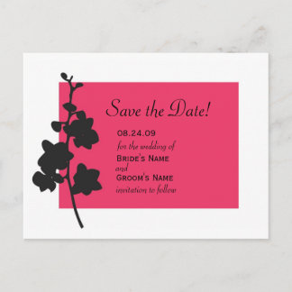 Postal De Anuncios Orquídea Rosa Caliente Save the Date