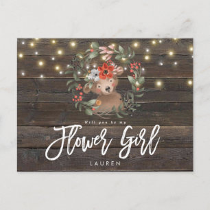Postal De Anuncios oso lindo rústico floral será mi flor chica