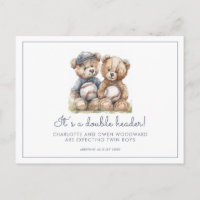 Osos de peluche acuarela Embarazo de gemelos