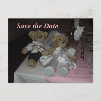 Postal De Anuncios Osos Novia y Novio