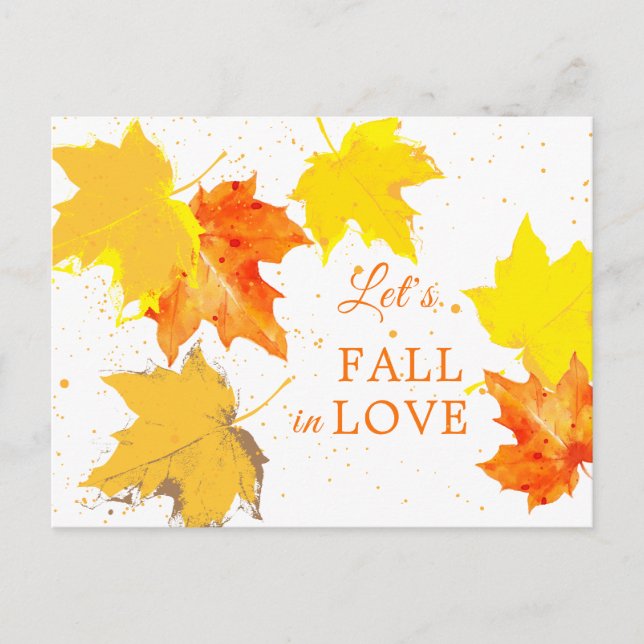 Postal De Anuncios Otoño Cae en el Boda del amor (Anverso)