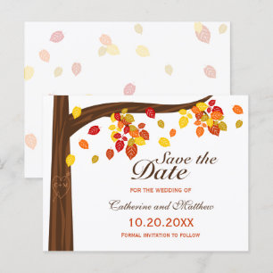 Postal De Anuncios Otoño Cae Sale Boda Salva La Fecha