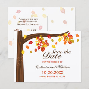 Postal De Anuncios Otoño Cae Sale Boda Salva La Fecha