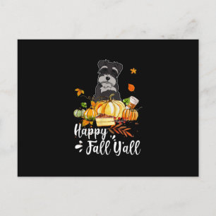 Postal De Anuncios otoño feliz todos schnauzer perro agradecimientos