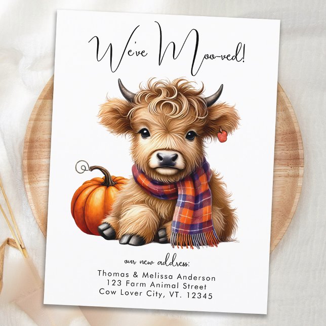 Postal De Anuncios Otoño hemos movido a Highland Cow nueva dirección (Subido por el creador)